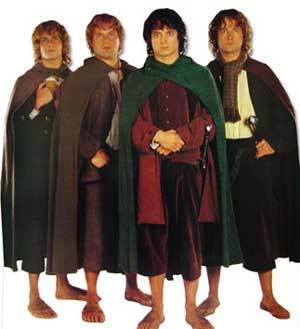 Il gruppo di Hobbit della prima trilogia del Signore degli Anelli