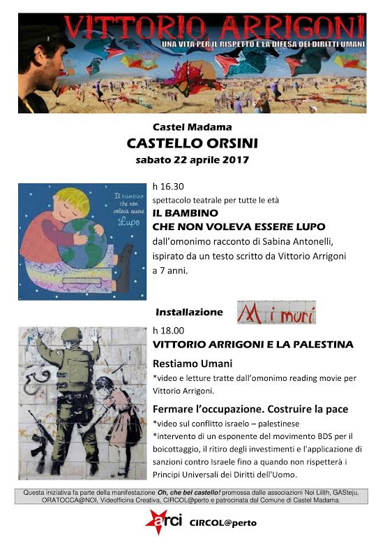 Castel Madama. Sesto anniversario della morte di Vittorio Arrigoni: le iniziative