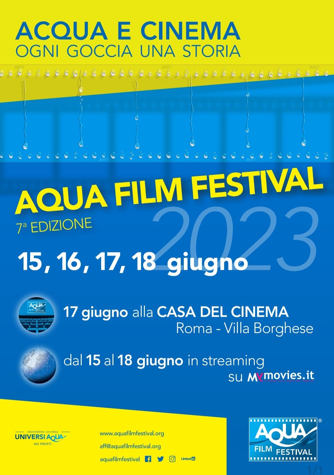 Da domani al via Aqua Film Festival