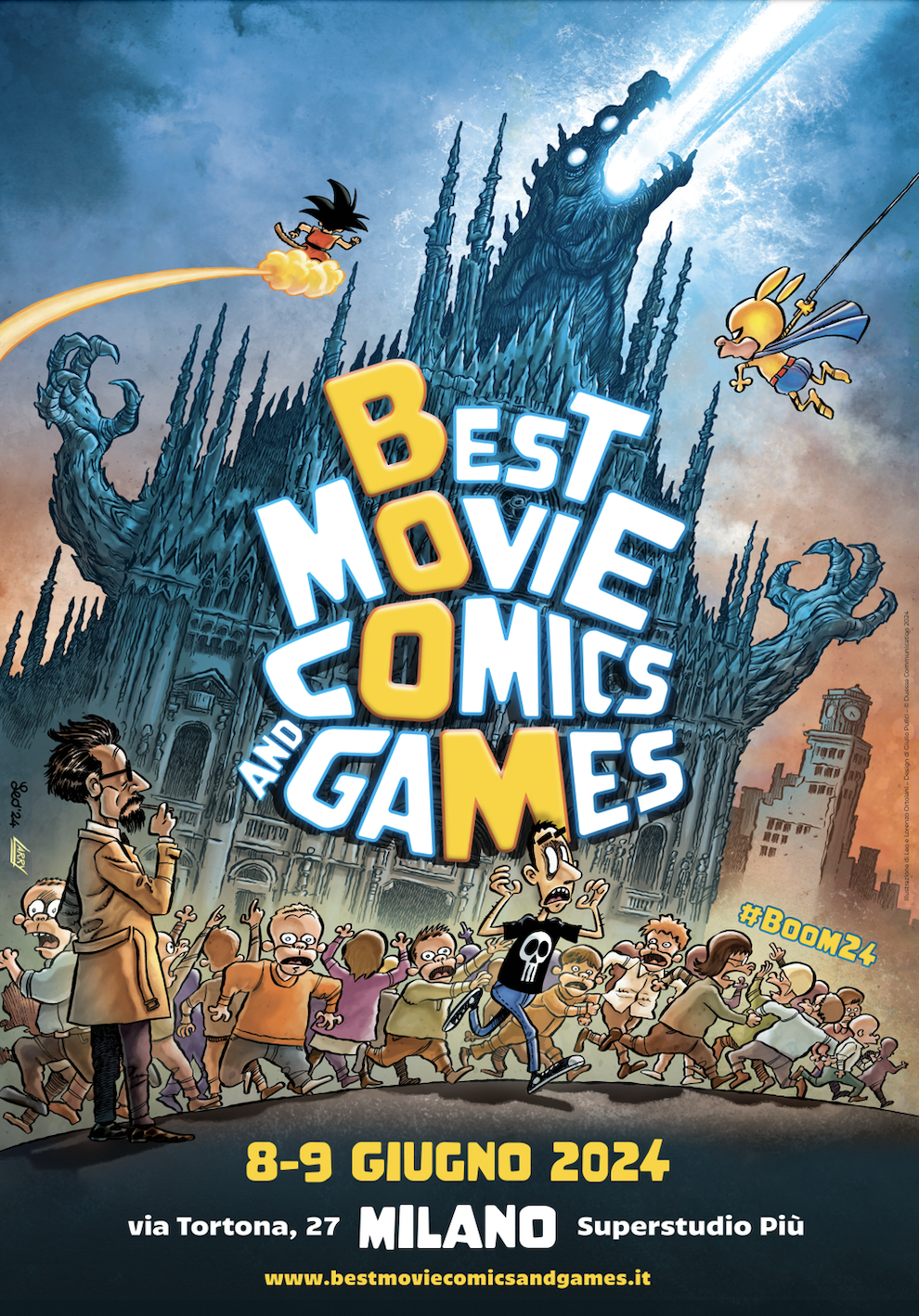 Best Movie Comics and Games 2024: il poster di Leo Ortolani con Milano invasa dai fumetti e i primi grandi ospiti